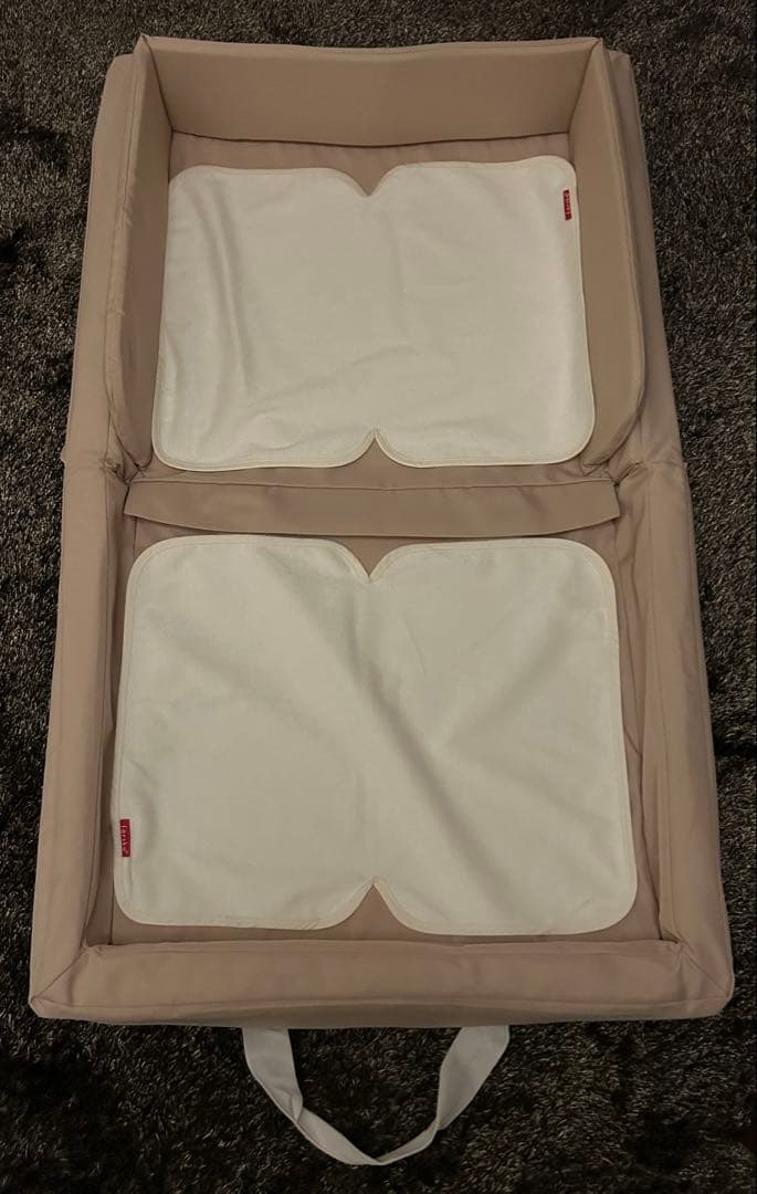 ファルスカ　コンパクトベッド　フィットLサイズ　ベージュ　＋　防水シートセット