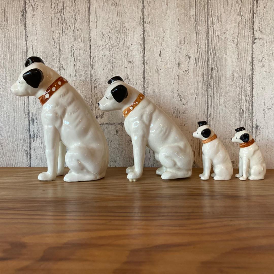 【昭和レトロ】ビクター　ニッパー犬置物　ニッパーセットC　４点セット