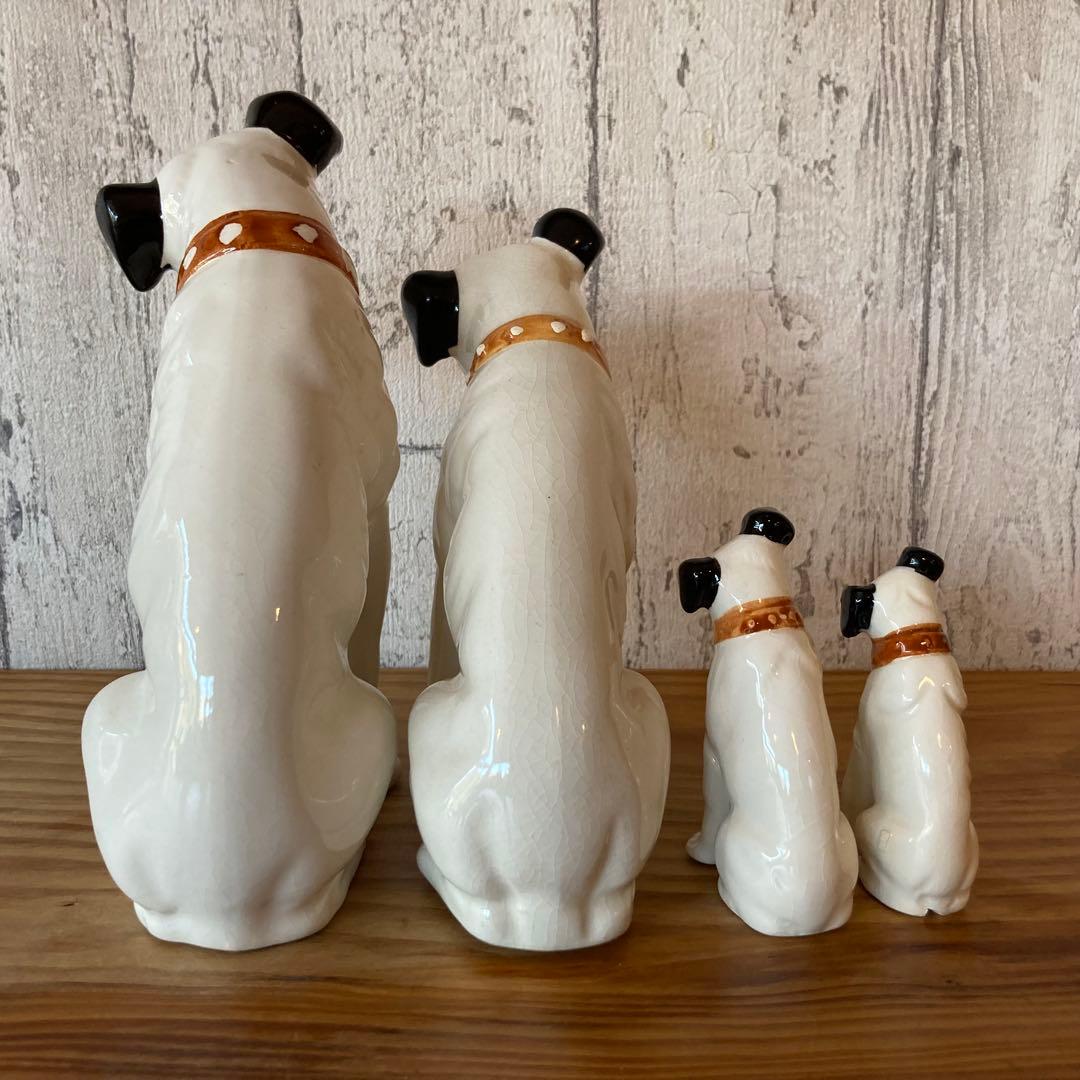 【昭和レトロ】ビクター　ニッパー犬置物　ニッパーセットC　４点セット