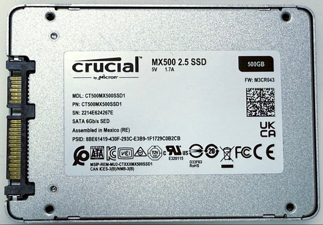 サンマリア　Crucial MX500 500GB 3台まとめ