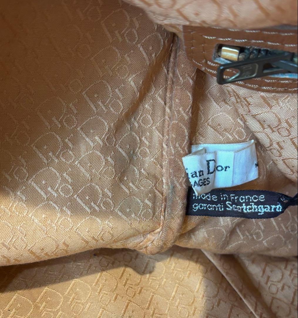 ChristianDior ディオール　ボストンバッグ　茶色　革　スエード