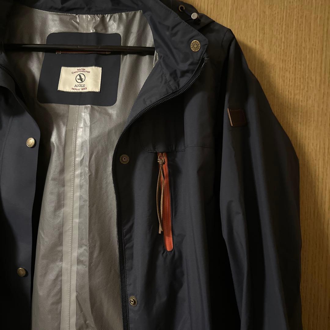 AIGLE ネイビー レインコート
