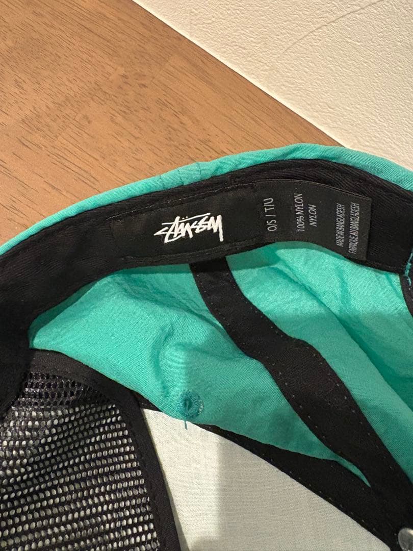 stussy ロゴ キャップ ターコイズ