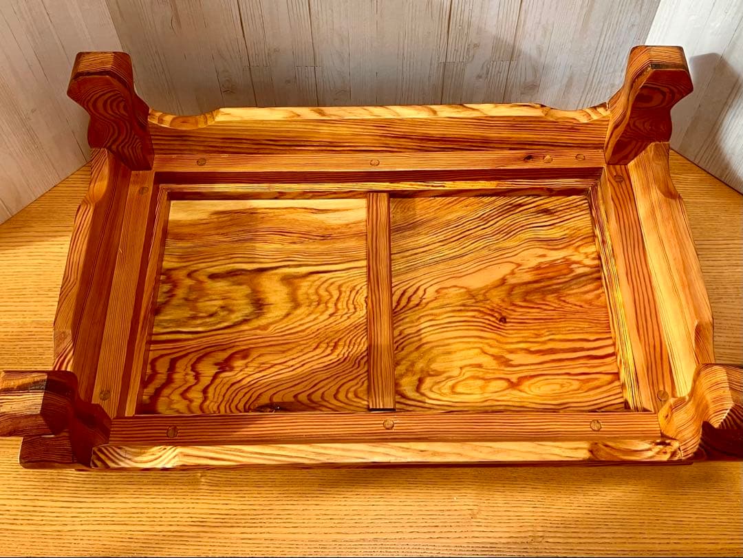 花台　64cm×42cm×19cm 盆栽台　香炉台　木製　和風　木目　飾り台