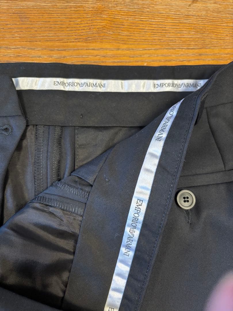 タグ付き極美品エンポリオアルマーニパンツ サイズ48ネイビー系未使用品イタリー製