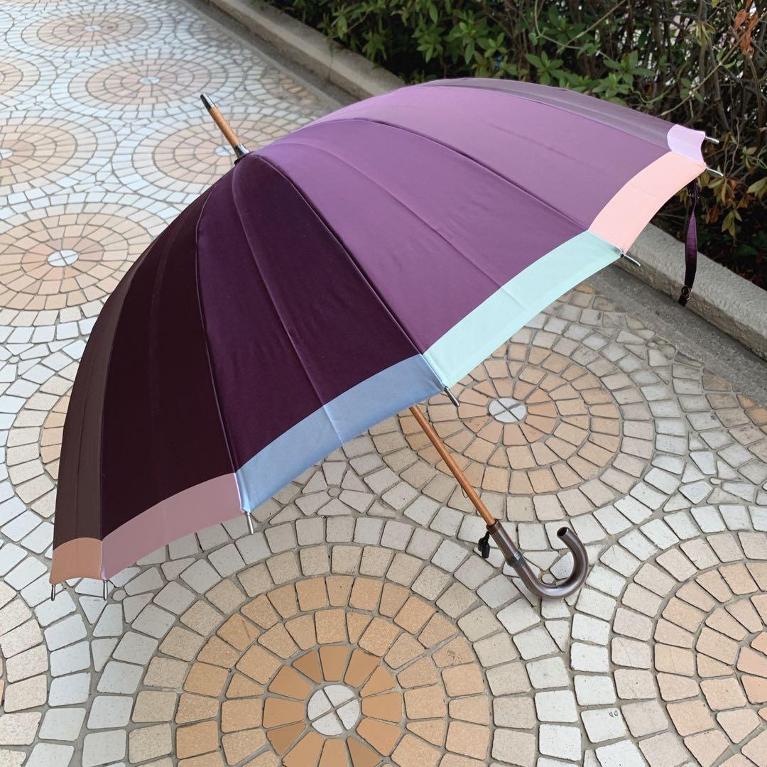 新品未使用　モンブランヤマグチ　ラ エドリーム　長傘 55cm 16本骨　紫色