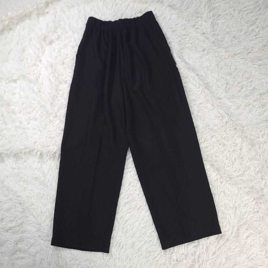 美品☆Nala ナラ　ピンタックサーモパンツ　イージーパンツ　ウエストゴム　黒