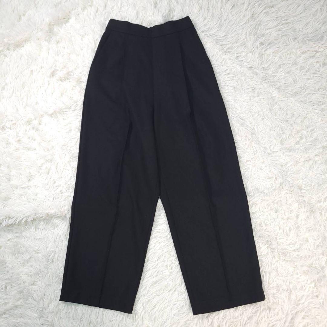 美品☆Nala ナラ　ピンタックサーモパンツ　イージーパンツ　ウエストゴム　黒