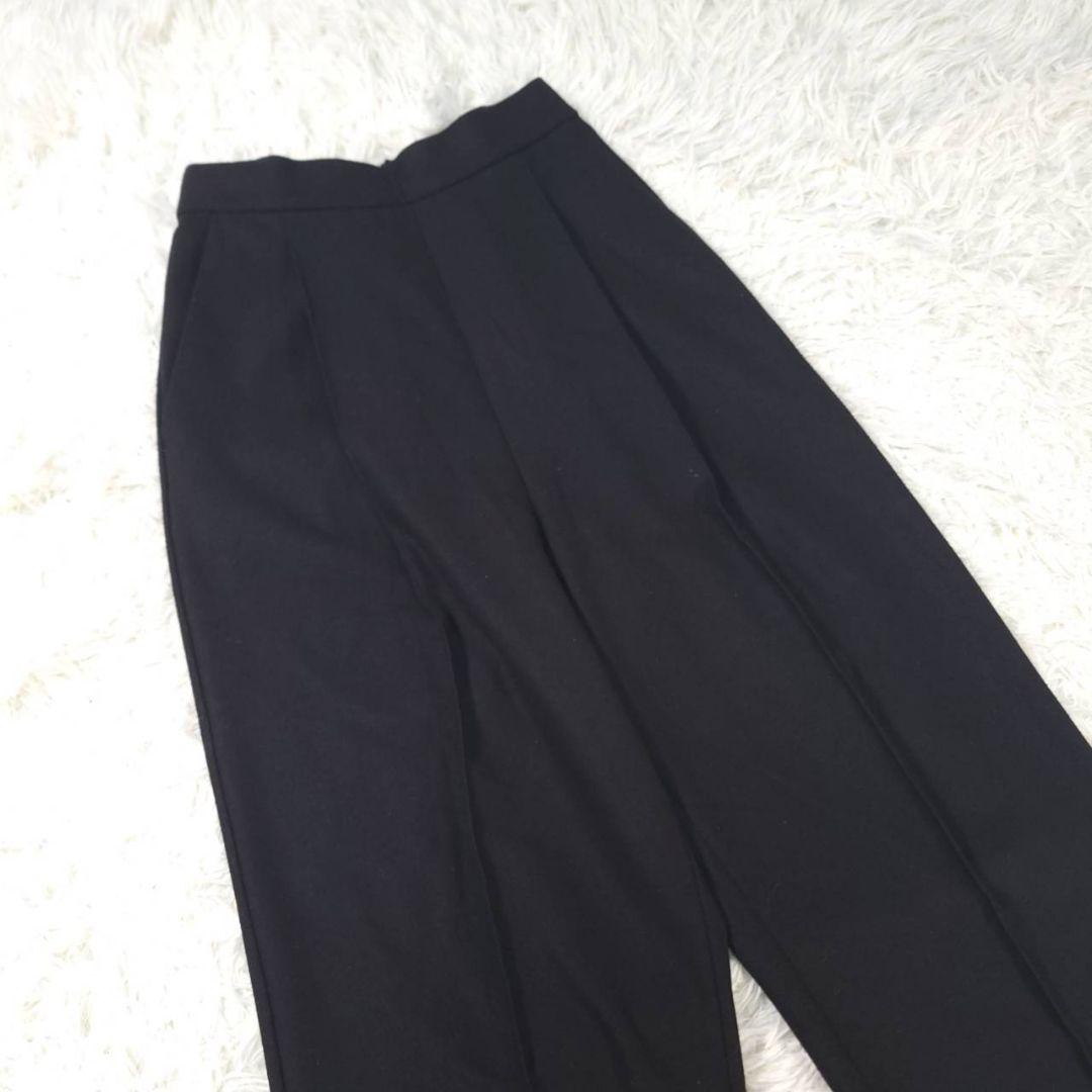 美品☆Nala ナラ　ピンタックサーモパンツ　イージーパンツ　ウエストゴム　黒