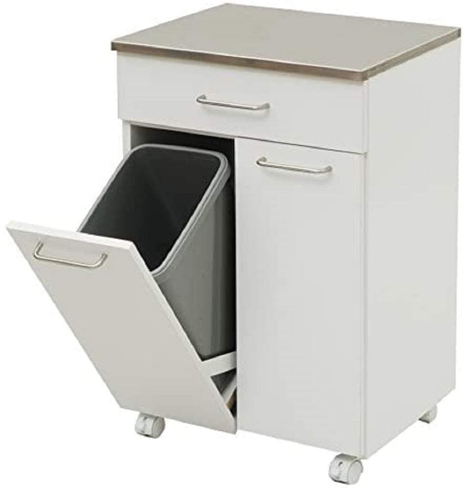 ステンレストップダストボックス (2分別) ホワイト NSKD-2WP (WH)