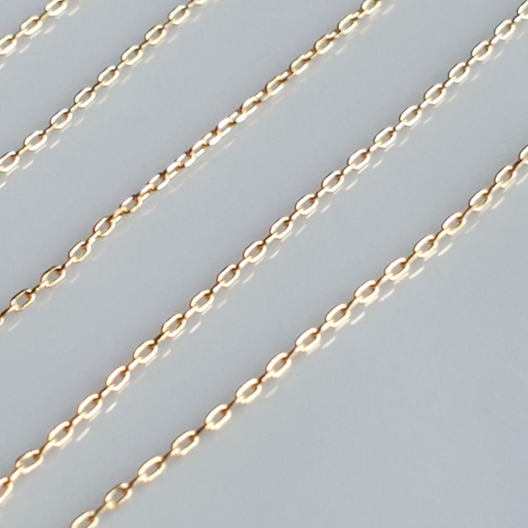 るん　k18ネックレス　あずきチェーン　0.7㎜㎜　つけっぱなし