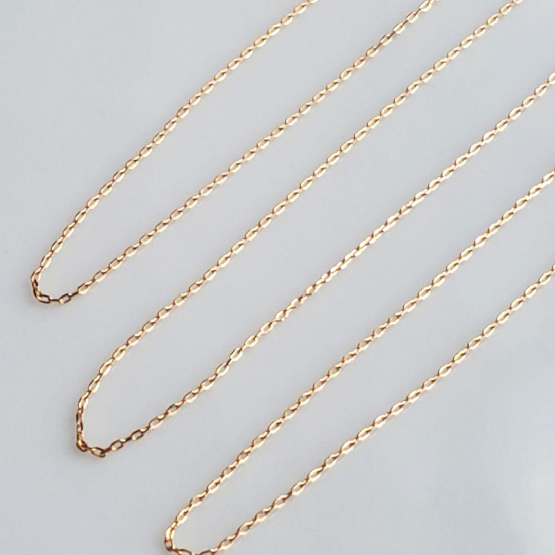 るん　k18ネックレス　あずきチェーン　0.7㎜㎜　つけっぱなし