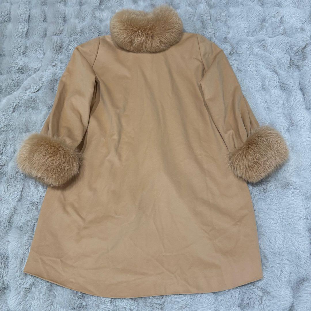 美品♡FOXEY ロングコート 2way フォックスファー キャメルベージュ F