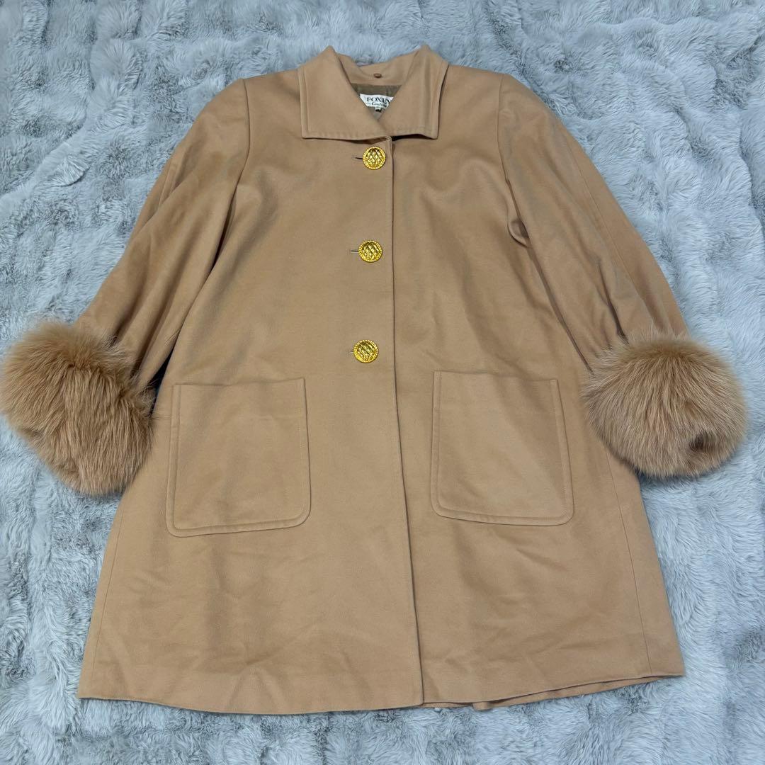 美品♡FOXEY ロングコート 2way フォックスファー キャメルベージュ F