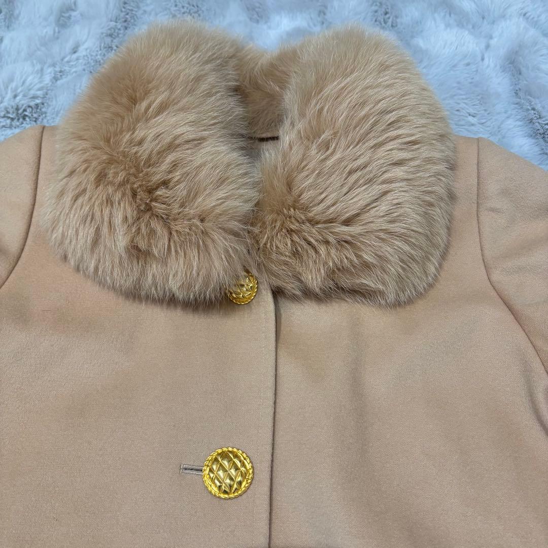 美品♡FOXEY ロングコート 2way フォックスファー キャメルベージュ F