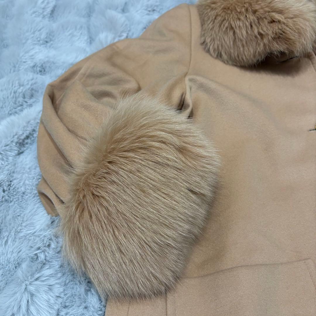 美品♡FOXEY ロングコート 2way フォックスファー キャメルベージュ F