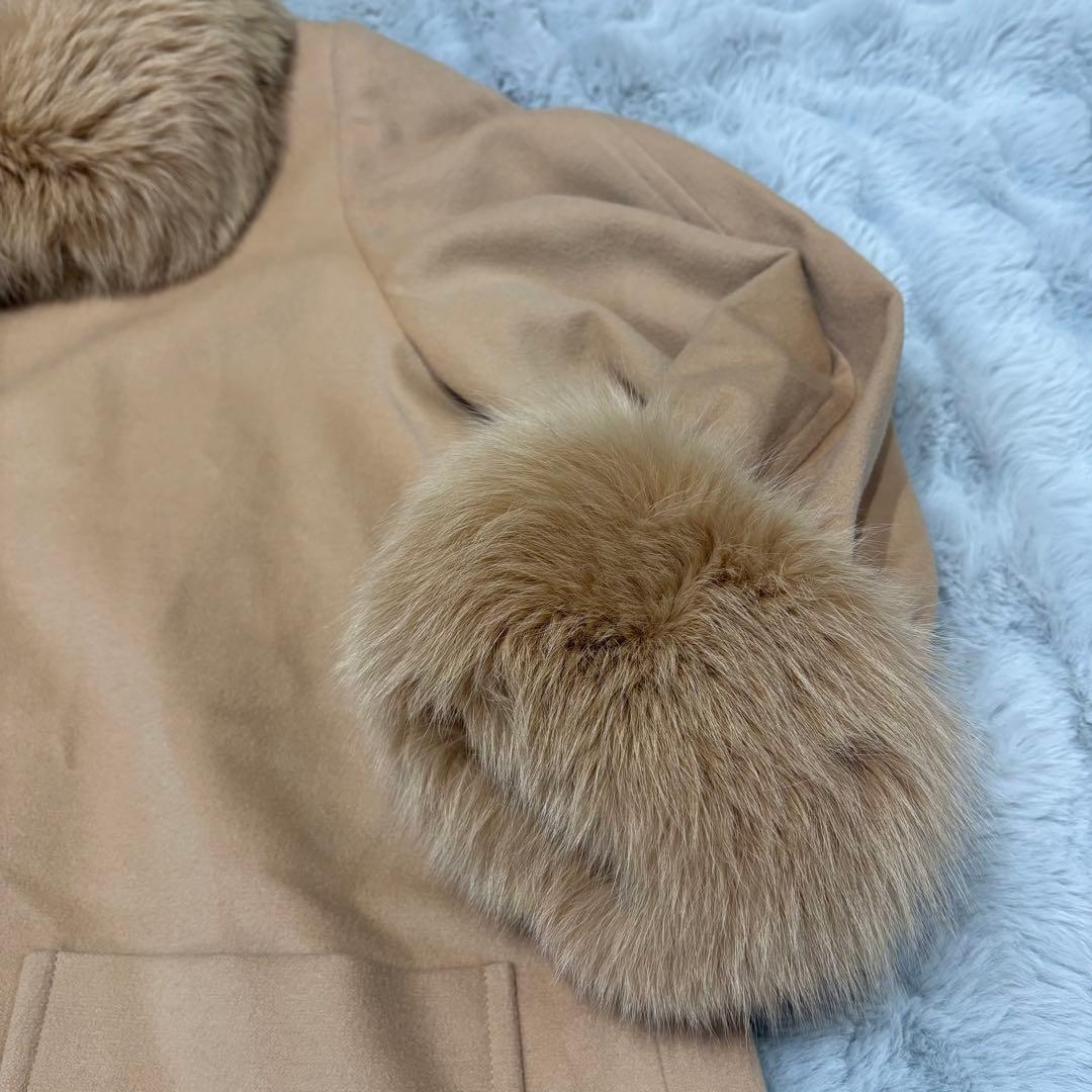 美品♡FOXEY ロングコート 2way フォックスファー キャメルベージュ F