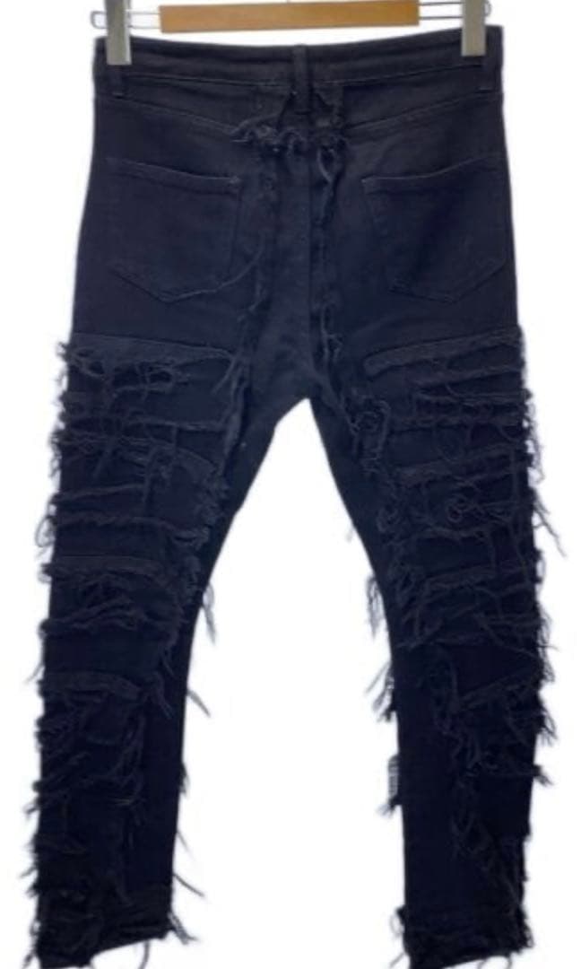 HESNTLS クラッシュ　デニム　ブラック　ダメージ