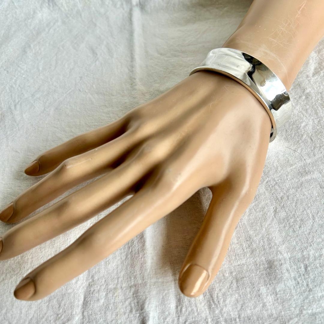 メキシカンジュエリー　ヴィンテージ　バングル　ボーンカフ　MEXCO 刻印あり