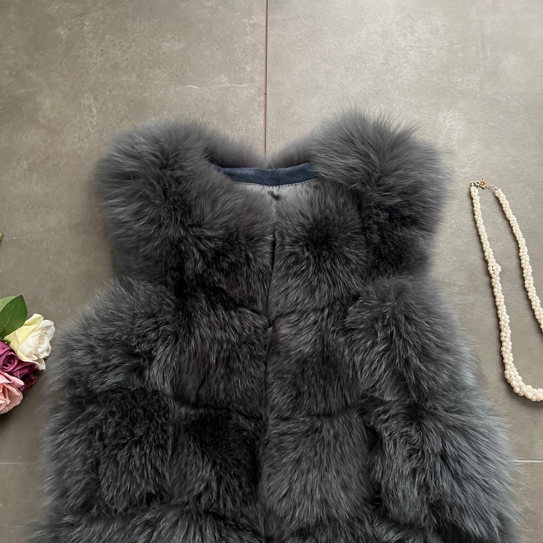 最高級✨美品✨SAGA FURS ファーベスト　グレー系　ブルーフォックス