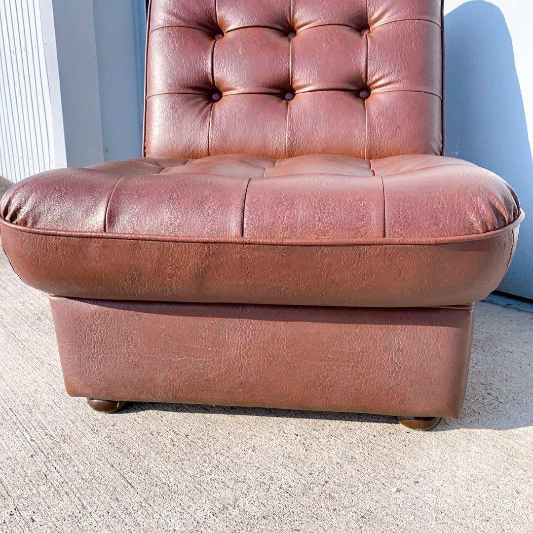 【送料無料】Karimoku カリモク 本革レザー 2人掛けソファ 昭和レトロ