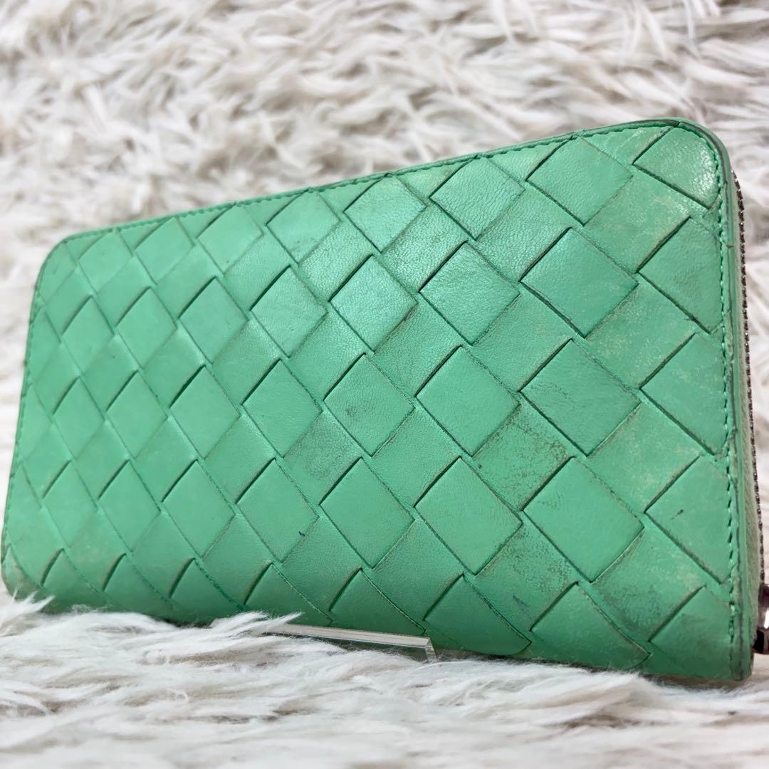 近年モデル✨BOTTEGAボッテガ 長財布 ラウンドファスナー グリーン