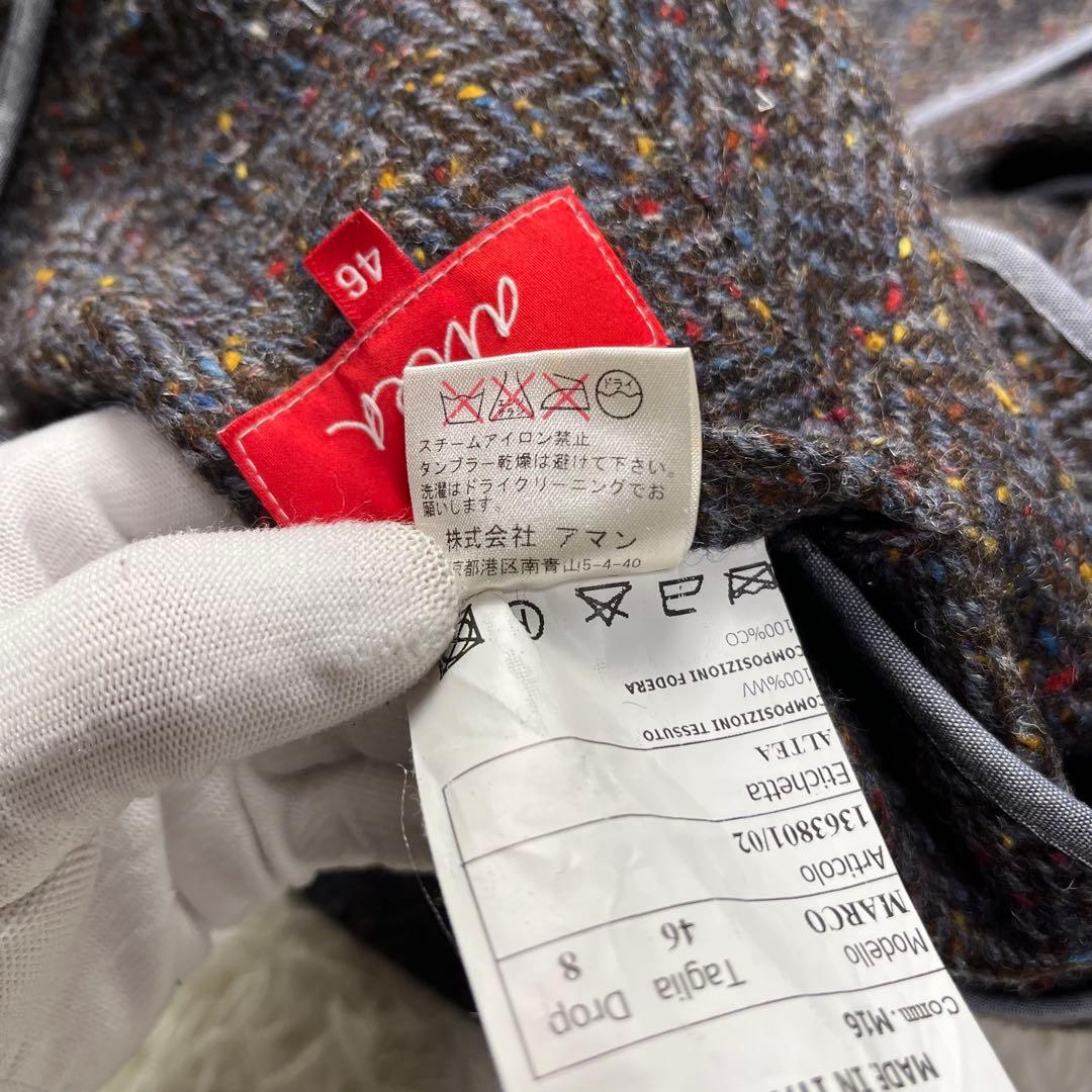 【美品】altea テーラードジャケットHirelano生地 ヘリンボーン 46