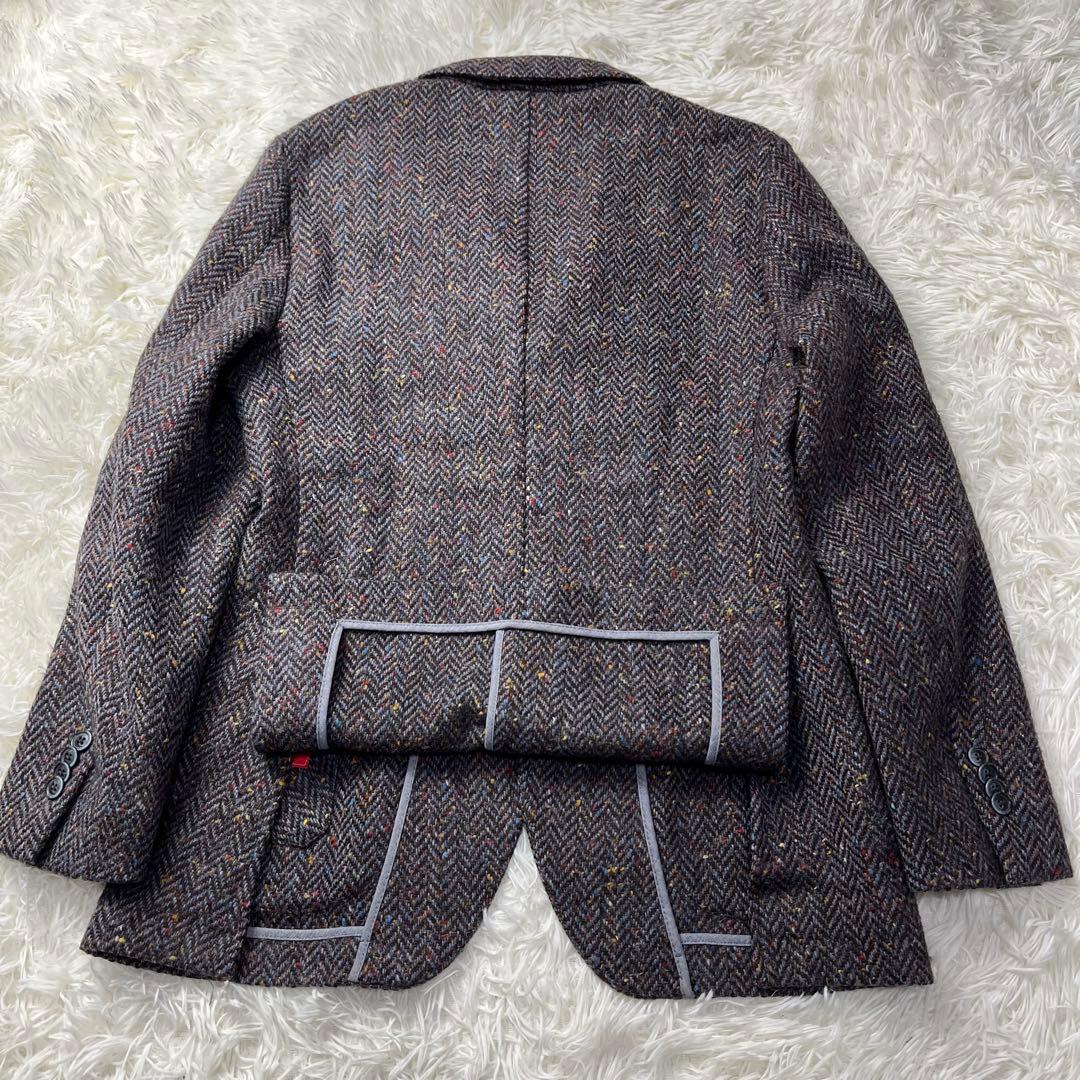【美品】altea テーラードジャケットHirelano生地 ヘリンボーン 46