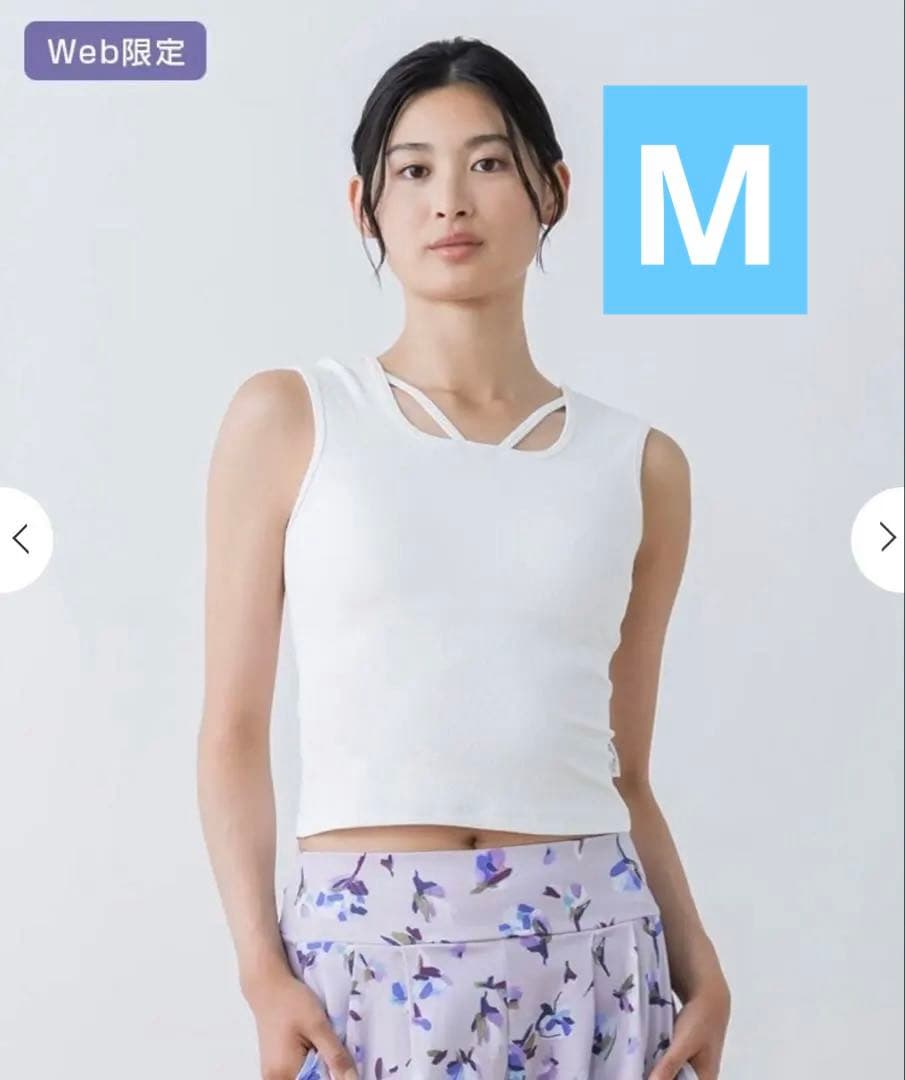 【SUKALA】クロスデザインショートタンクトップ　M 白