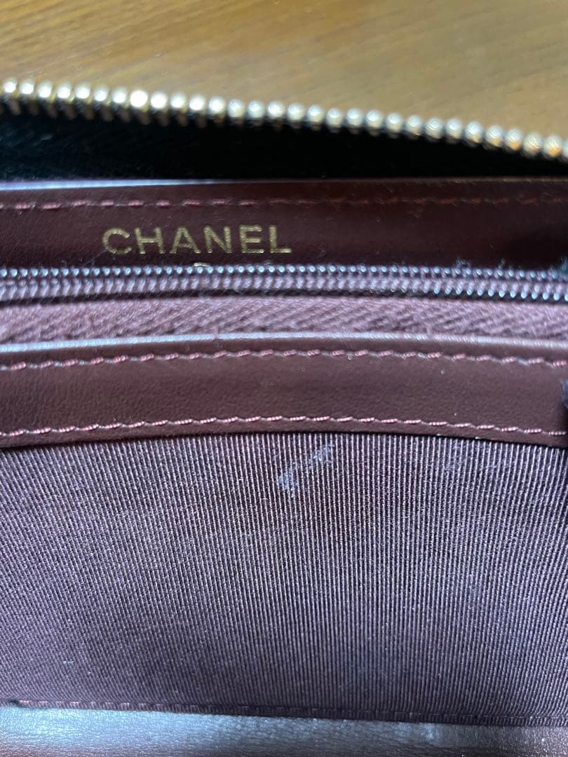 【ジャンク・付属品完備】シャネル 長財布 マトラッセ キャビアスキン 黒