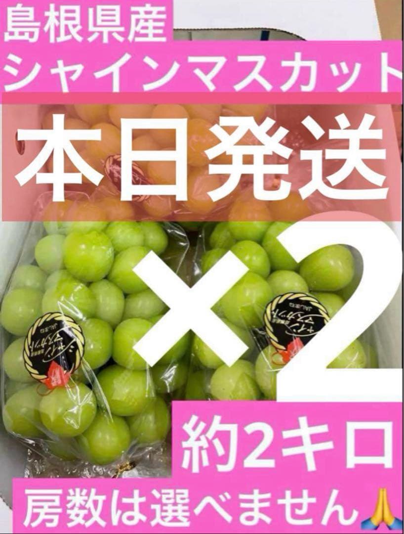 67【島根県産】シャインマスカット約2キロ(3〜5房)×2
