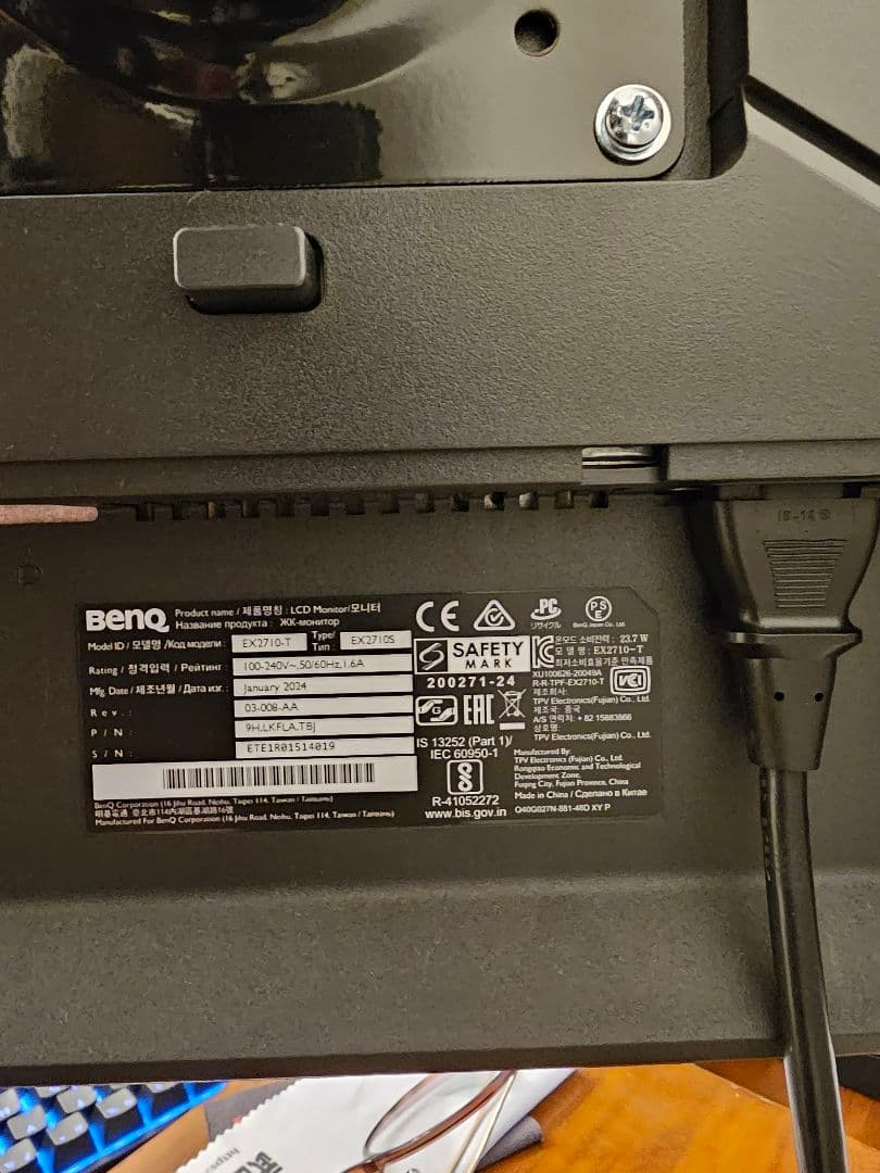 k*i様 【2024年製】BENQ MOBIUZ EX2710S 27インチ モ