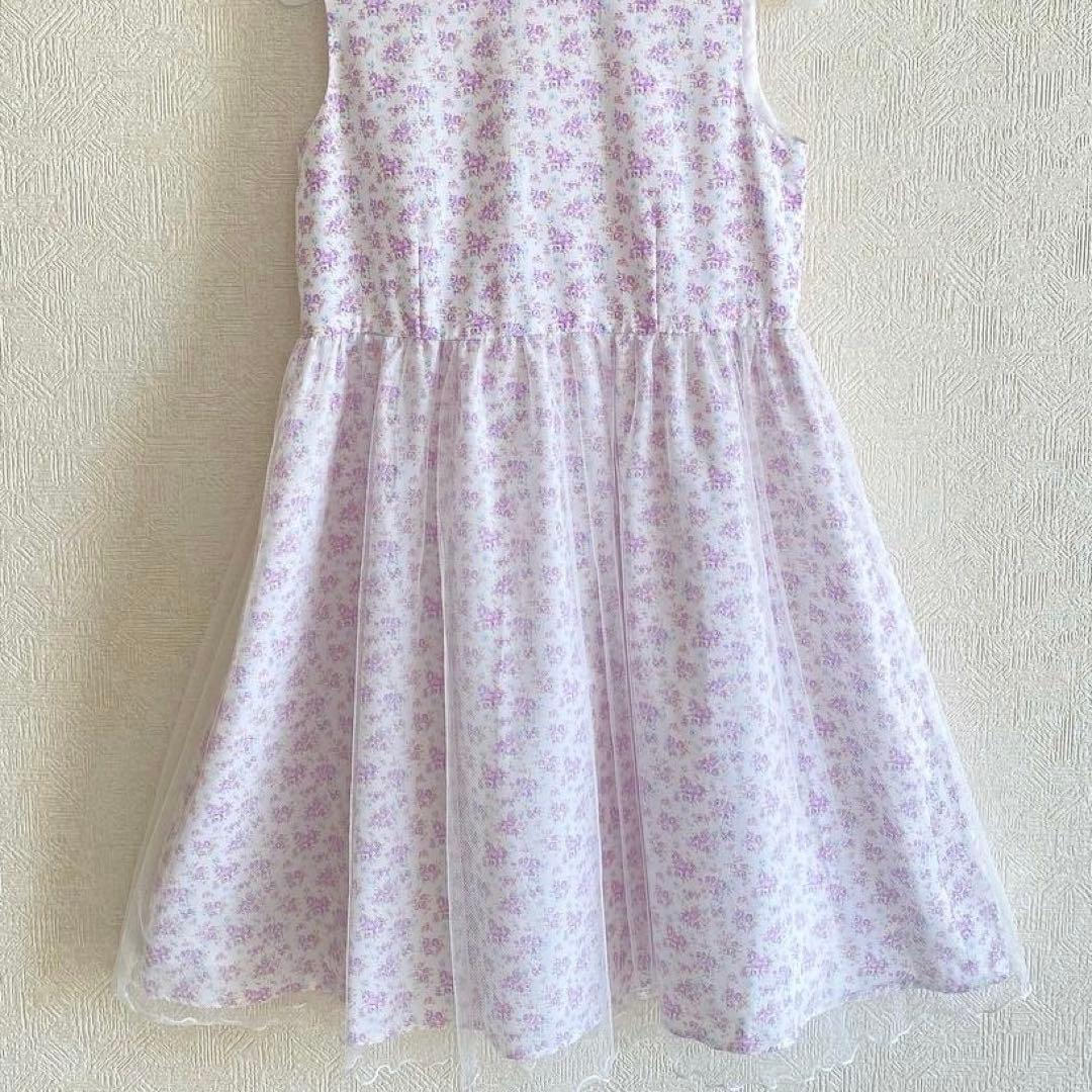 大人気♡パープル×小花柄＊130入学式 卒園式 女の子 フォーマル