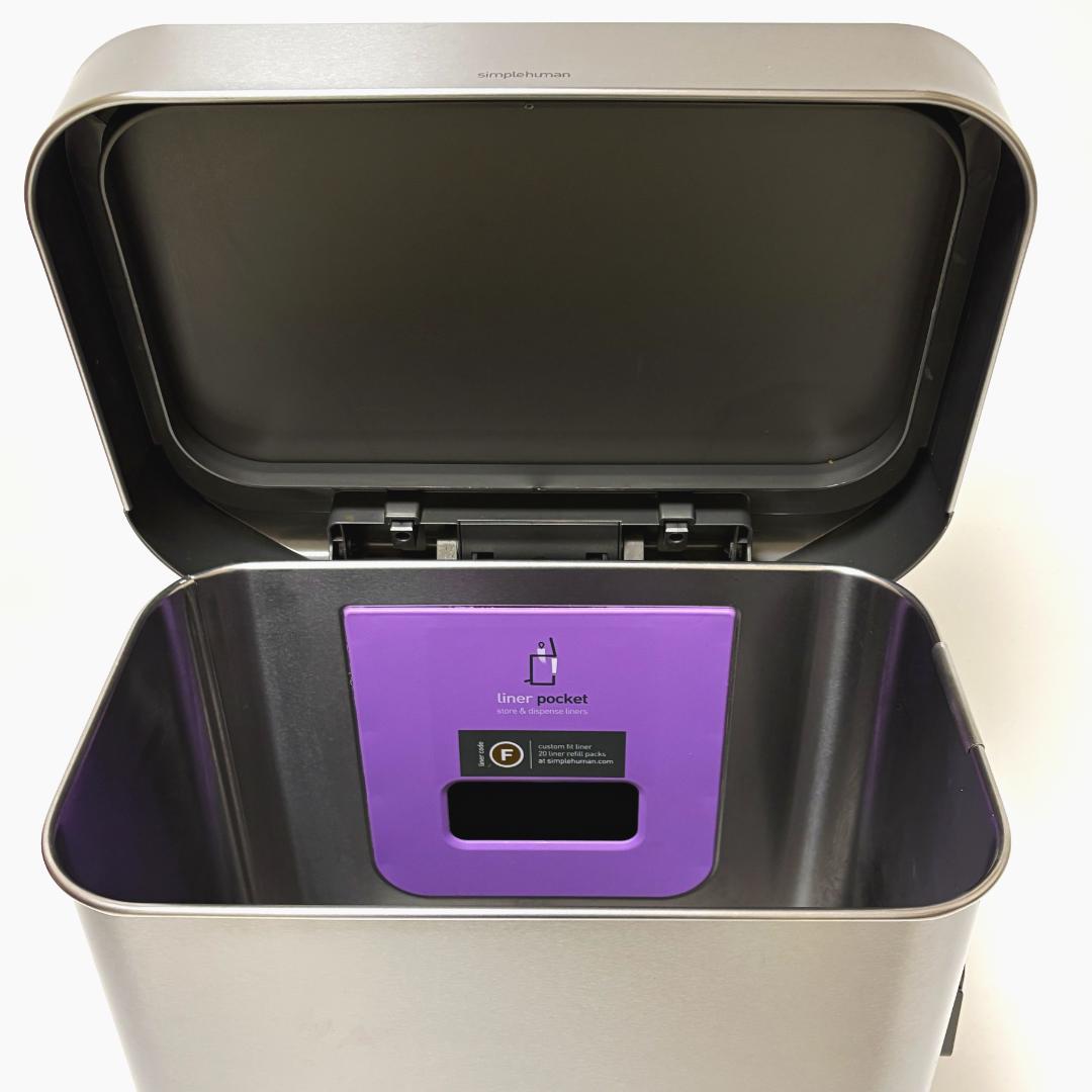 シンプルヒューマン レクタンギュラーステップカン 30L シルバー