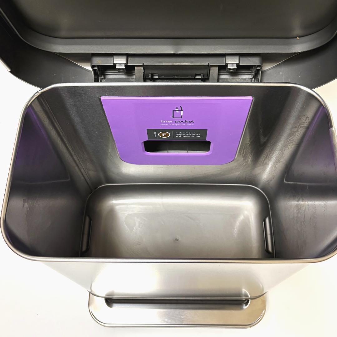 シンプルヒューマン レクタンギュラーステップカン 30L シルバー