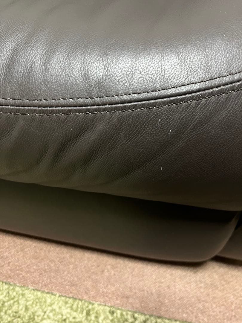 ニトリ 3人用 電動テーブル付 リクライニングソファ Nビリーバ 2革 DBR