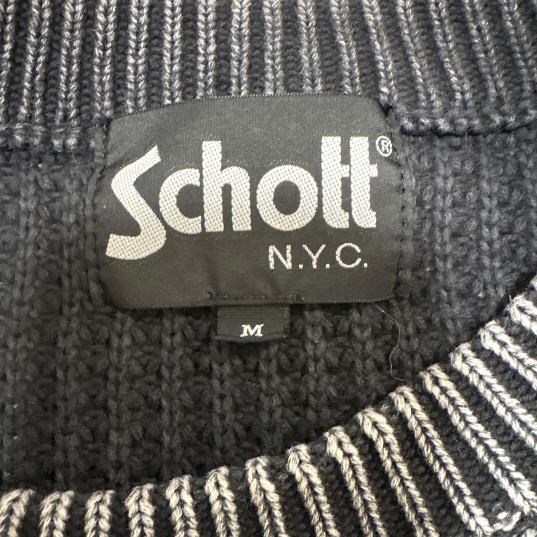 Schott ダークグレー ニットセーター M