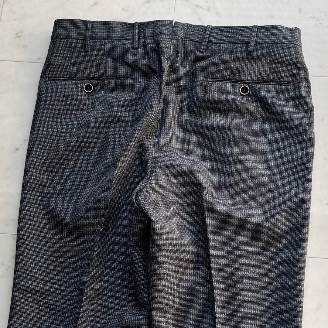 PT01 SUPER 100'S ウールスラックスパンツ マイクロチェック 48