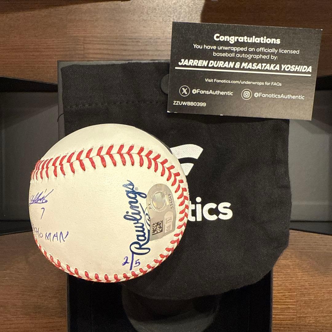 H*R様 吉田正尚 ジャレン・デュラン マルチ サインボール MLB Fanat