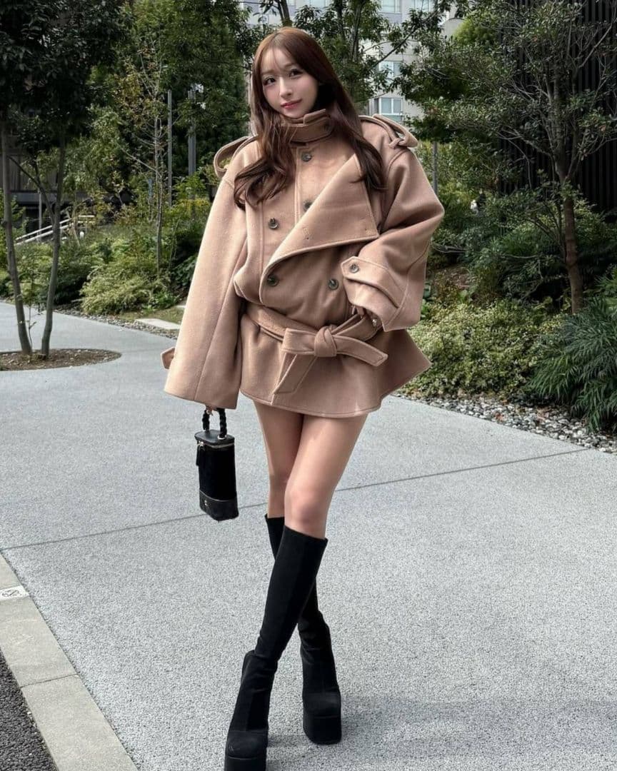 ダーリッチ ドロップショルダージャケットコート キャメル FREE