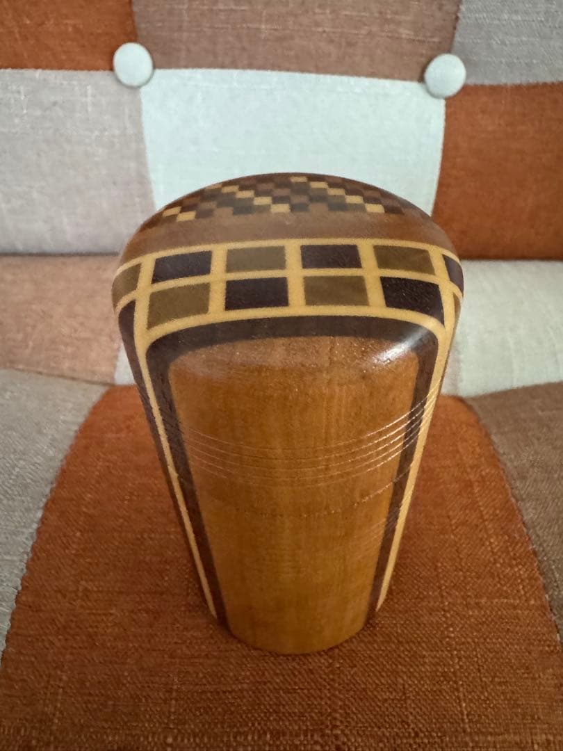 箱根寄木細工 ムク　円筒形茶筒　価格交渉お気軽に。