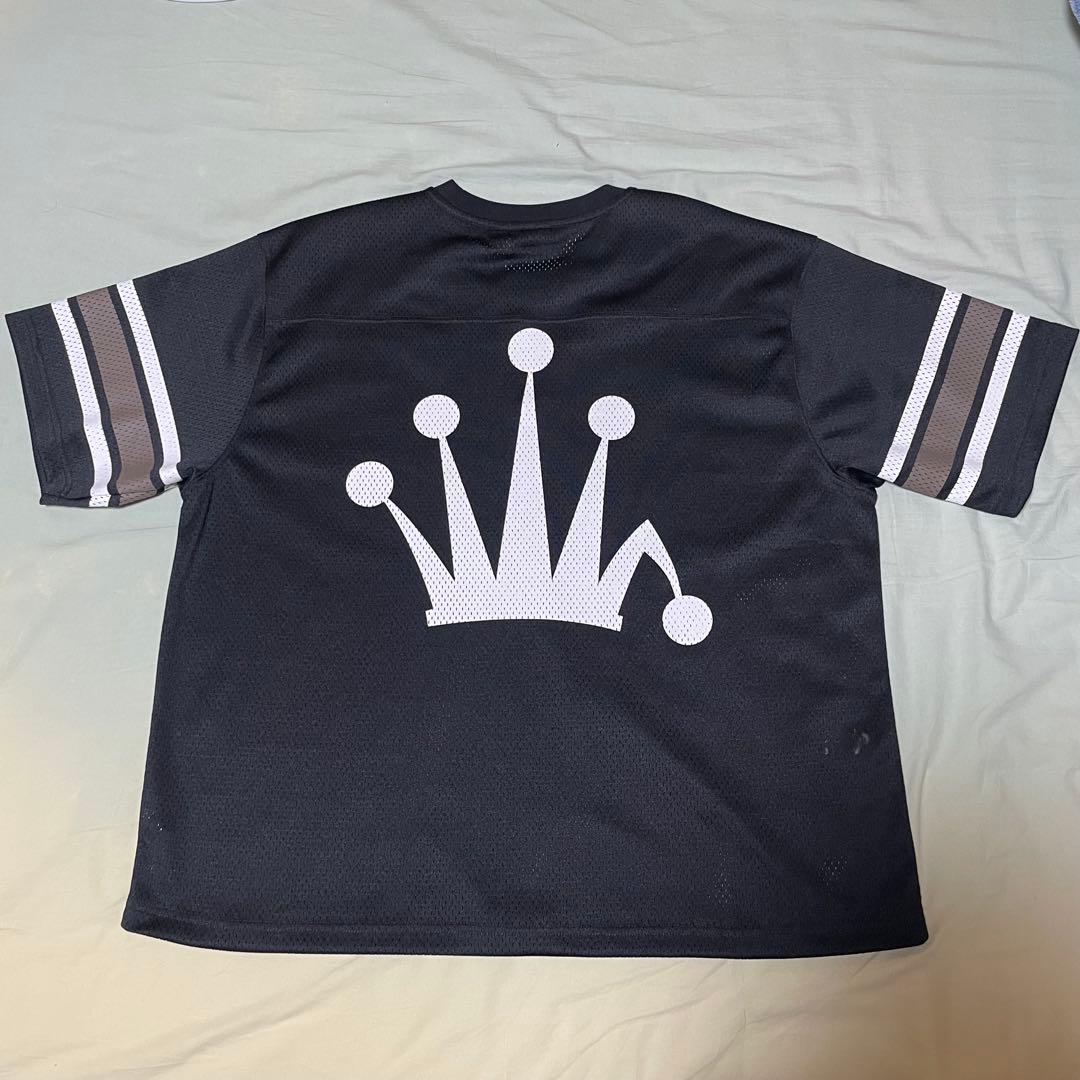 STUSSY メッシュ ゲームシャツ L ブラック ポリエステル