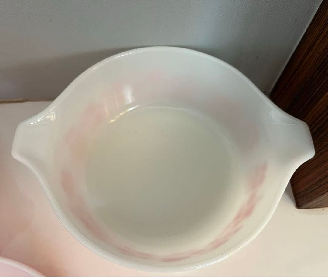 PYREX パイレックス　グースベリー　キャセロール3点　ピンク　耐熱ガラス