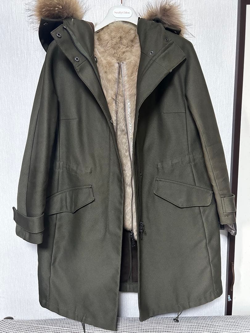 【P♡】Weekend MaxMara リアルファーベスト付きモッズコート