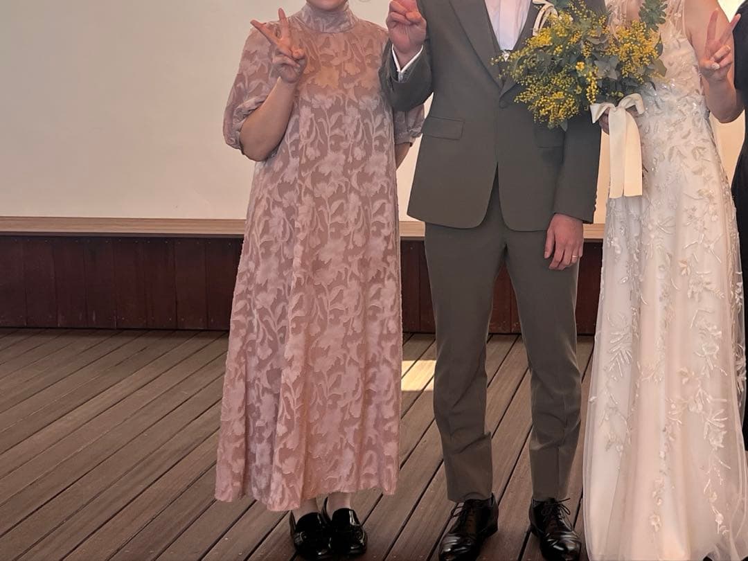 j by blue インナー付きバックリボンジャーガードドレス　ピンク