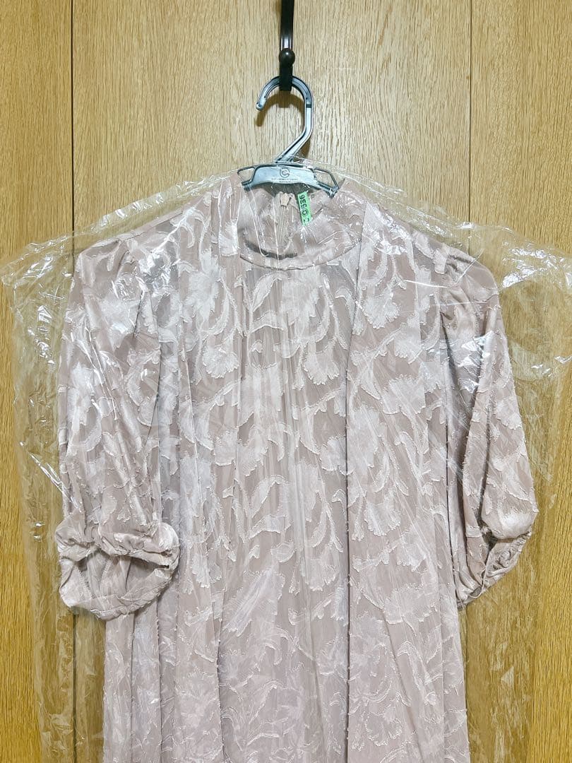 j by blue インナー付きバックリボンジャーガードドレス　ピンク