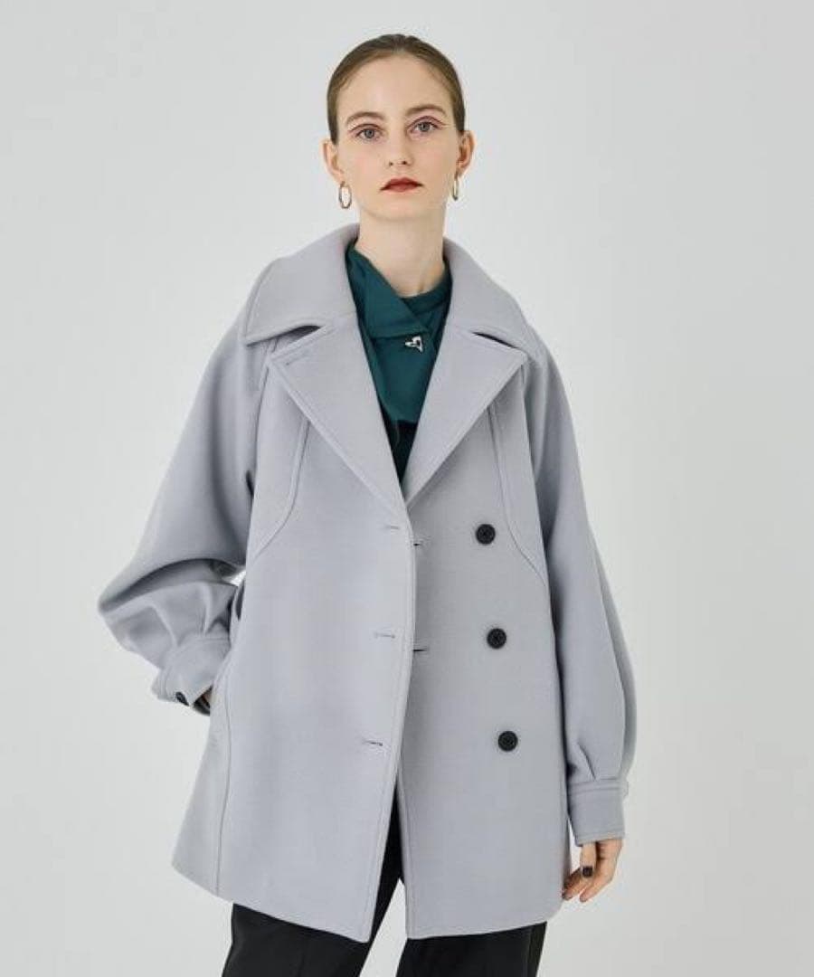 UNITED TOKYO　ウェーブデザイン　ショートコート　ブラック