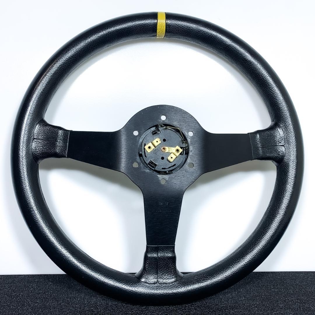 スパルコ R345 ディープコーン レザーステアリング 良品 ホーンボタン付