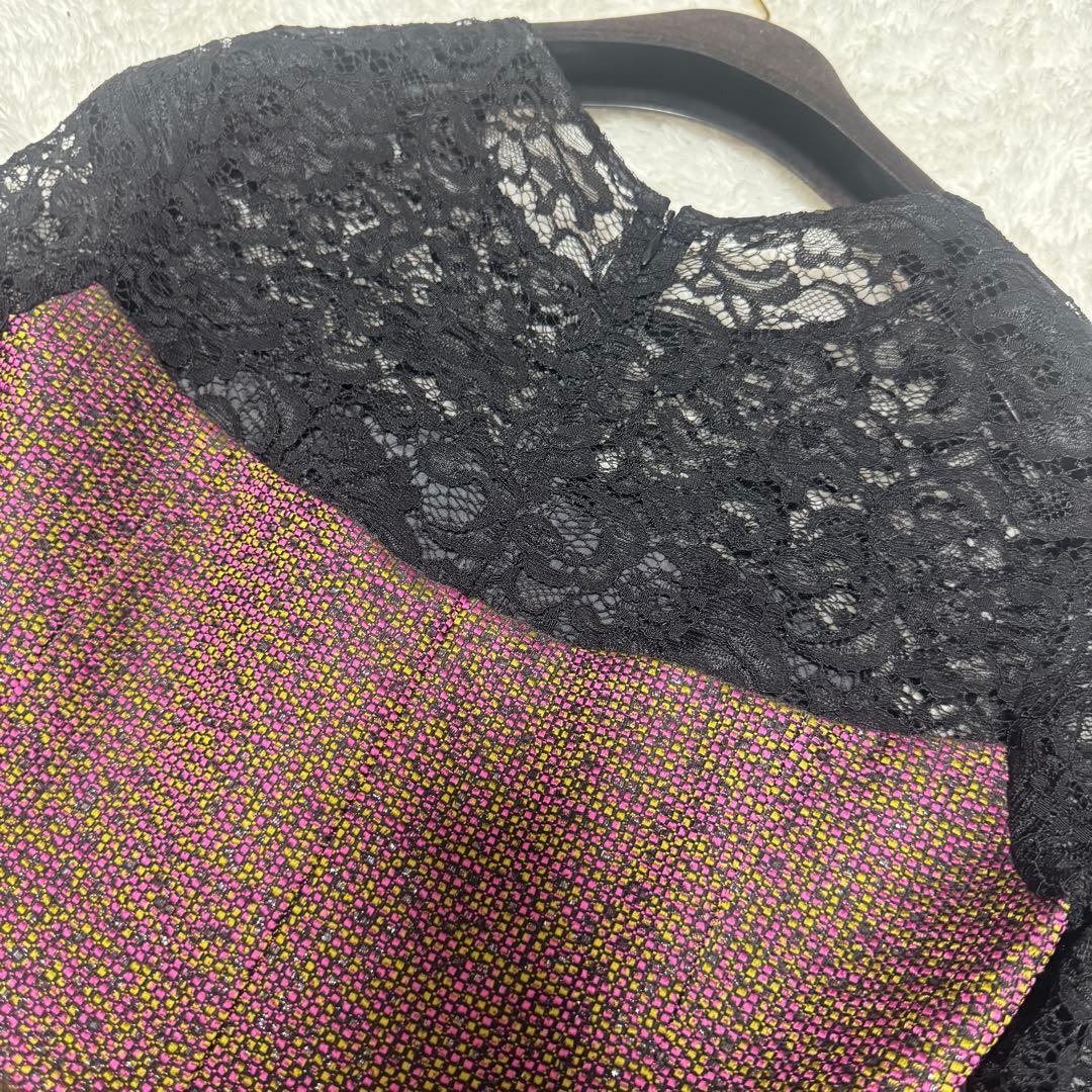 グレースコンチネンタル ジャガード ツイード ラメ レースワンピース 定価5.8