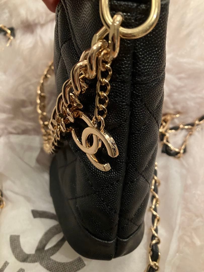 CHANEL ブラックレザー バッグ2way ノベルティ